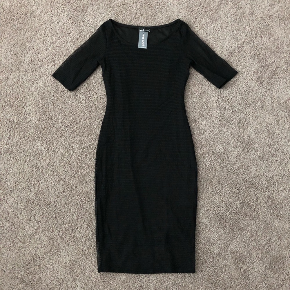 Wet Seal Dress Womens Size XS Black Bodycon